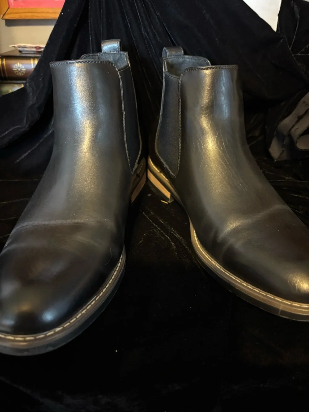 Bruno Marc Men's Black Leather Chukka Boots - Sleek Pull-On Casual Boot